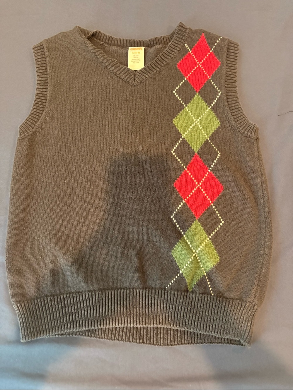 Gymboree  Argyle Sweater Vest with Red and Green Diamonds